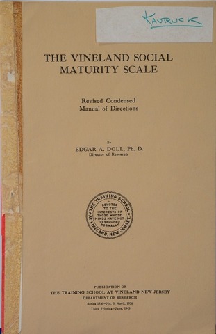 Se publica la primera escala de medida del desarrollo social, la Vineland Social Maturity de Doll.