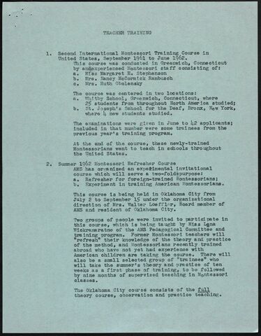 Second International Teacher Training in the United States