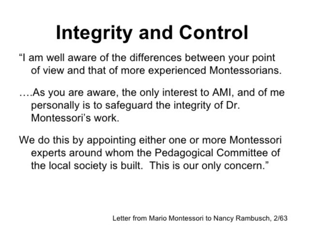Integrity and Control