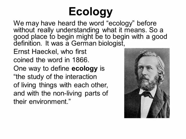 The term ecology