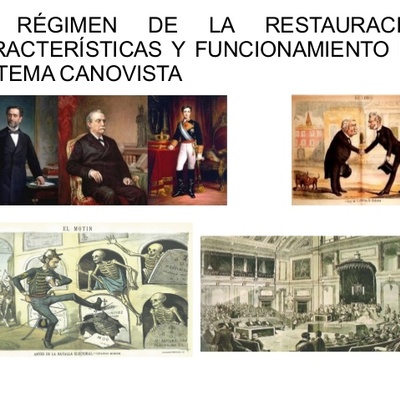Timeline: El régimen de la Restauración. Características y funcionamiento del sistema canovista - Guerra colonial y crisis de 1898.