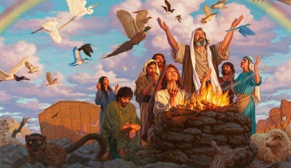 Noé Agradece a Dios después del Diluvio, Patriarcas y Profetas p.84