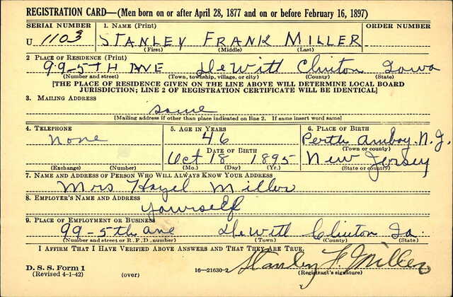 World War II Draft Registration Card