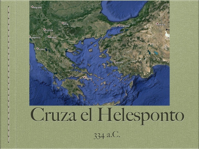 Alejandro cruza el Helesponto rumbo a Asia