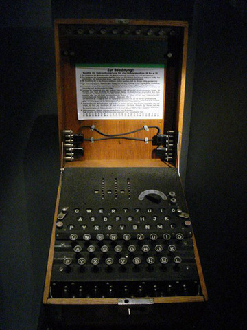 Adolf Hitler uses the Enigma encryption machine