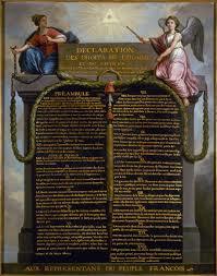 The writing of The Declaration of the Rights of Man and of the Citizen