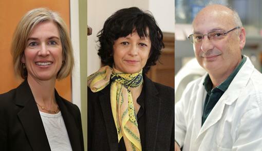 Emmanuelle Charpentier (1968-Presente) jennifer Doudna (1964-Presente) y Francisco Martínez Mojica(1963-Presente)