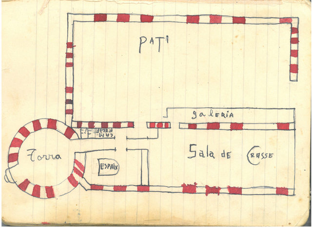 Dibuix de la planta de l'escola