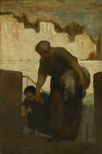 The Laundress Pintura de Honoré Daumier