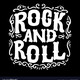 Rock and roll lettering phrase for postcard vector 25234697