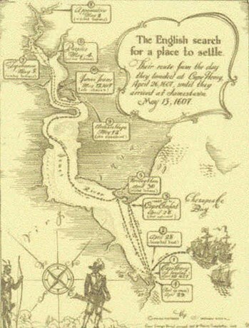 English settlement begins in Jamestown