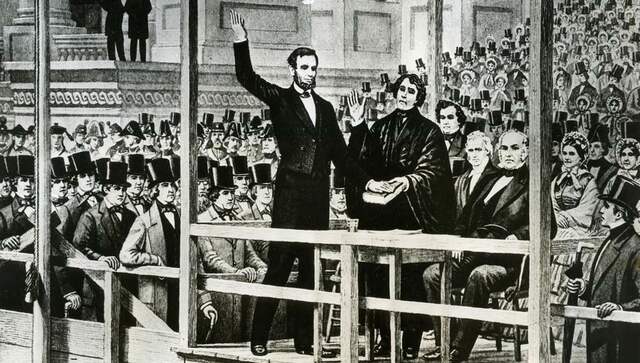 Abraham Lincoln is inaugurated president.