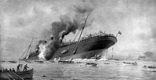 The sinking of the Lusitania