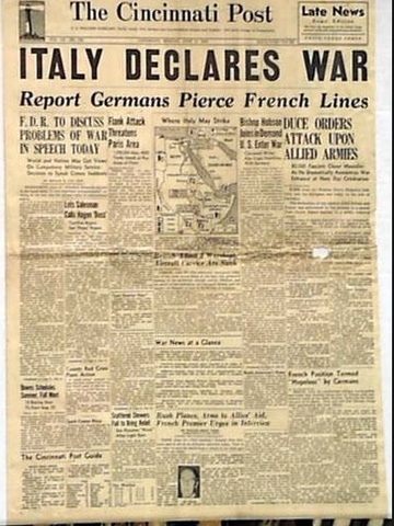 Italy joins the Triple Entente and declares war on Austria-Hungary