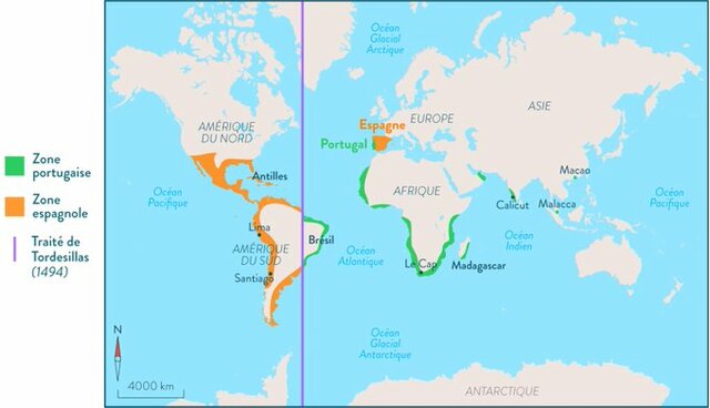 La signature du traité de Tordesillas