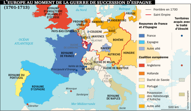 Début de la guerre de Succesion d'Espagne