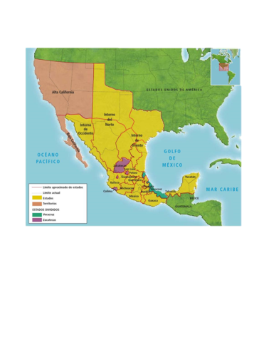 Territorio Nacional en la época de la firma de la Acta Constitutiva de la Nación.