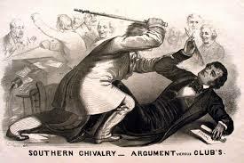 Charles Sumner is caned by a pro-slavery congressman in the Senate