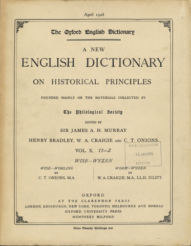 Oxford English Dictionary Published