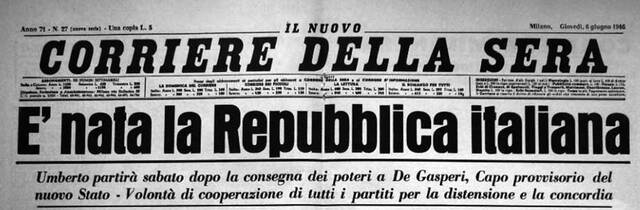 Nasce la Repubblica Italiana