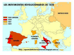 (1820-1829) Primeira onda revolucionaria europea