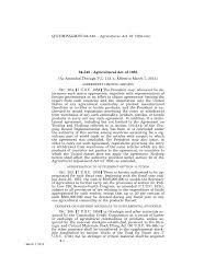 the agricultural act of 1956