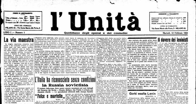 Esce a Milano il primo numero de "L'Unità", fondato da Gramsci