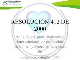 Resolución 0412 de 2000