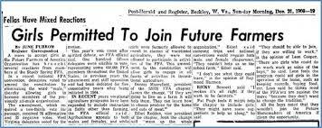 Girls Allowed to Join the FFA