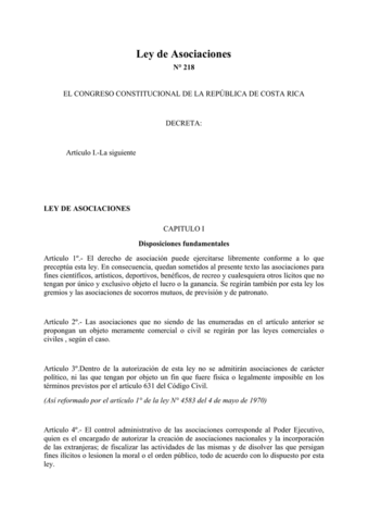 Ley de Asociaciones.