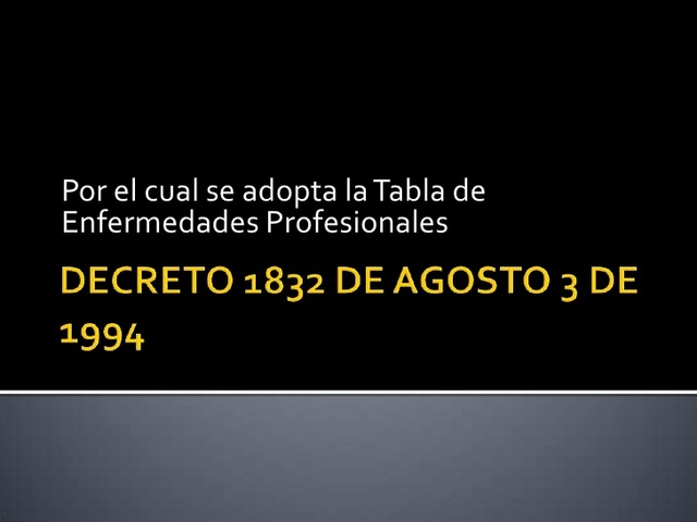 Tabla de enfermedades profesionales