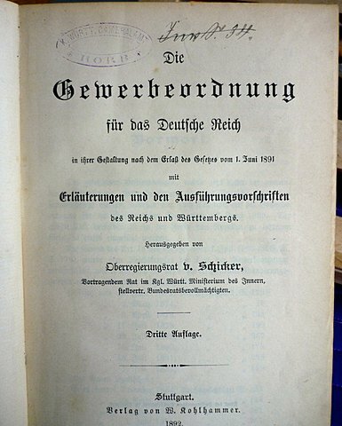 SE PROMULGO DIE GEWERBEORDNUNG