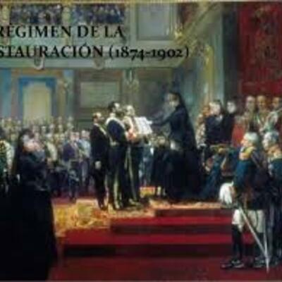 Timeline: El régimen de la Restauración. Características y funcionamiento del sistema canovista- Guerra colonial y crisis de 1898