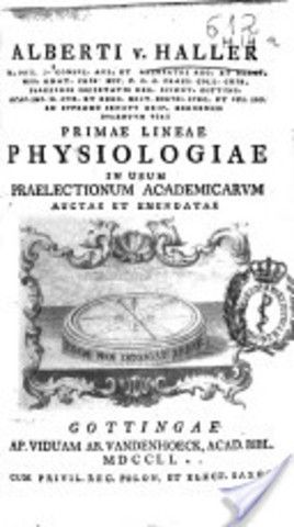 Albrecht von Haller authors "Primae lineae physiologiae"