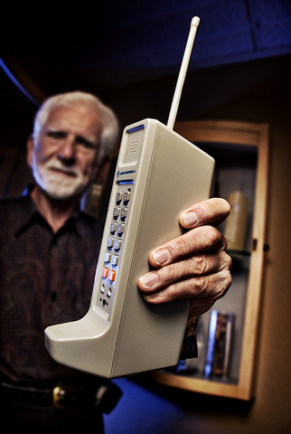 First hand-held mobile phone