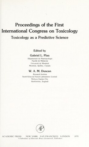 Internation Congreso of Toxicology, ICT