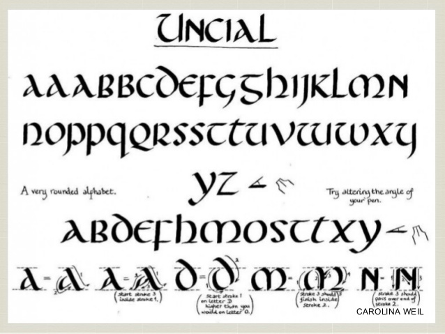 Las unciales y el semi-uncial