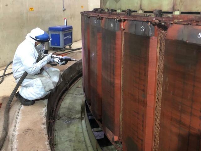 Limpeza do rotor GP c/ jateamento de gelo seco CO2