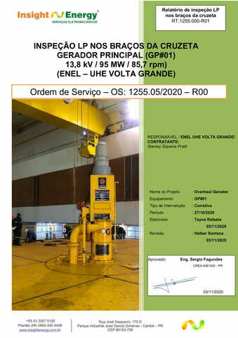 RT.1255.007-R00- Inspeção LP nos braços da cruzeta