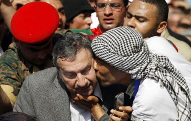 Prime Minister designate Essam Sharaf delivers a speech before a crowd of more than a million people at Tahrir Square, promising to fulfil the public's demands.