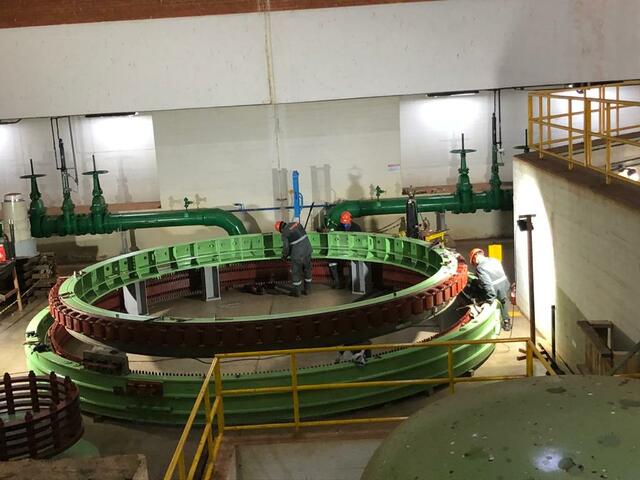 Pintura do rotor e estator auxiliar