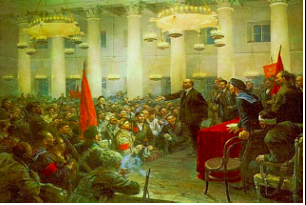 El elocuente V. Zazurbin se dirigió en 1926 al Congreso sovietico con palabras que ligaban explicitamente al progreso del comunismo a la transformación del medio ambiente.