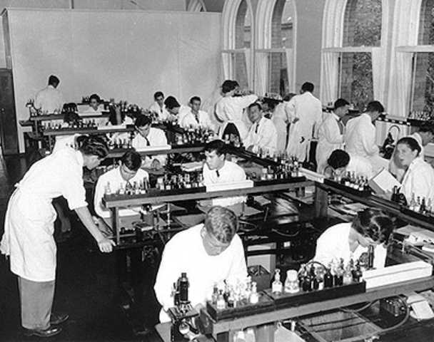 His laboratory gets crowded