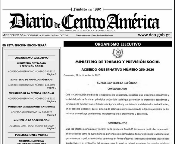 Historia salarios mínimos en Guatemala