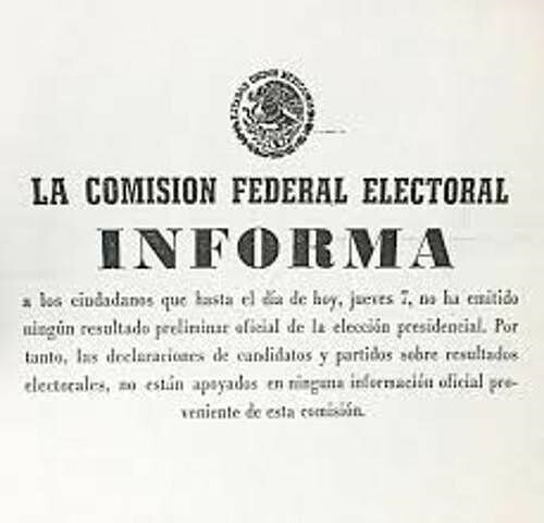 Se aprueba la creación de la Comisión Federal Electoral.