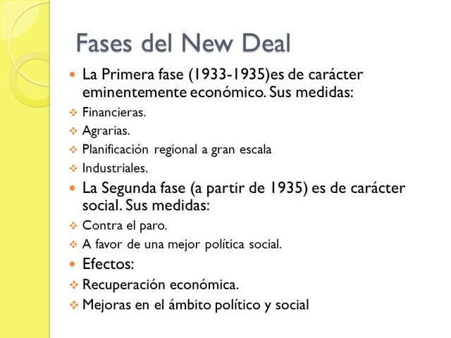 La recuperación en los Estados Unidos (El segundo New Deal)