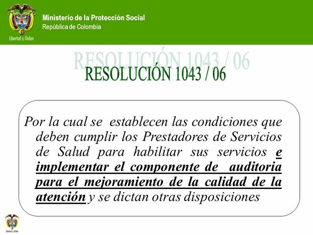 Resolución 1043 del 2006