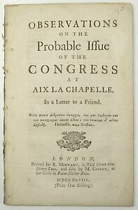 Le traité d'Aix-la-Chapelle