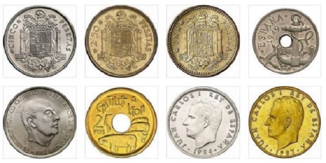 La peseta moneda única de España