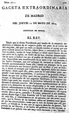 Abolición de las Cortes de 1812